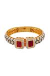 Buy_Shillpa Purii_Multi Color Multicolored Faux Ruby Stonework Bangle _at_Aza_Fashions