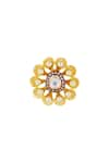 Shillpa Purii_White And Gold Flower Stud Earrings _Online_at_Aza_Fashions