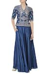 Buy_Anita Dongre_Blue Gota Patti And Sequin Work Bandi_at_Aza_Fashions