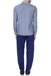 Shop_Dhruv Vaish_Blue Cotton Striped Shirt_at_Aza_Fashions