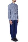 Dhruv Vaish_Blue Cotton Striped Shirt_Online_at_Aza_Fashions