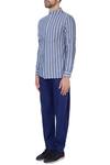 Buy_Dhruv Vaish_Blue Cotton Striped Shirt_Online_at_Aza_Fashions