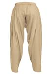 Pranay Baidya_Beige Cotton Silk Pleated Patiala Pant  _Online_at_Aza_Fashions