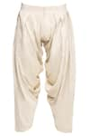 Shop_Pranay Baidya_Cream Cotton Silk Pleated Patiala Pant  _at_Aza_Fashions