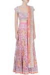 Shop_Bhairavi Jaikishan_Pink Net Embroidered Lehenga Set_Online_at_Aza_Fashions