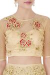 Bhairavi Jaikishan_Beige Silk Embroidered Lehenga Set_at_Aza_Fashions