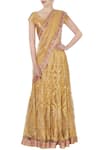 Buy_Bhairavi Jaikishan_Gold Zardozi Saree With Blouse And Petticoat_at_Aza_Fashions