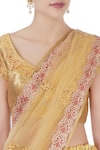 Buy_Bhairavi Jaikishan_Gold Zardozi Saree With Blouse And Petticoat_Online_at_Aza_Fashions