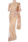 Buy_Bhairavi Jaikishan_Beige Floral Saree With Blouse-piece_at_Aza_Fashions