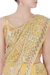 Buy_Bhairavi Jaikishan_Yellow Sequin Saree With Petticoat_Online_at_Aza_Fashions