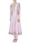 Buy_Bhairavi Jaikishan_Pink Silk Anarkali Set_Online_at_Aza_Fashions