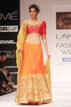 Buy_Preeti S Kapoor_Orange Dupion Silk Embroidered U Neck Lehenga Set For Women_at_Aza_Fashions