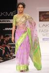 Buy_Preeti S Kapoor_Purple Embroidered Saree And Blouse_at_Aza_Fashions