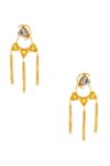 Buy_Masaya Jewellery_Gold Plated Stone Tasseled Long Earrings _at_Aza_Fashions