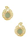 Buy_Masaya Jewellery_Gold Plated Stone Embellished Earrings _at_Aza_Fashions