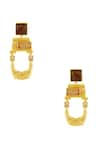 Buy_Masaya Jewellery_Gold Plated Stone Embellished Earrings _at_Aza_Fashions