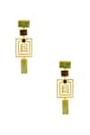 Buy_Masaya Jewellery_Gold Plated Stone Geometric Shaped Earrings _at_Aza_Fashions