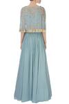 Shop_Aneesh Agarwaal_Blue Georgette Embroidered Cape And Lehenga Set_at_Aza_Fashions