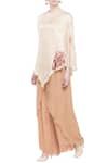 Buy_Neeta Bhargava_Beige Silk Blouse And Palazzos  _at_Aza_Fashions