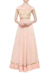 Buy_Kresha Lulla_Peach Pleated Lehenga And Off-shoulder Blouse_at_Aza_Fashions