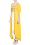 Buy_Kresha Lulla_White Yellow Crop Top With Jacket And Skirt_Online_at_Aza_Fashions