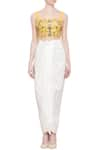 Shop_Kresha Lulla_White Yellow Crop Top With Jacket And Skirt_Online_at_Aza_Fashions