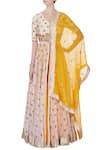 Buy_Priyanka Jain_Yellow Embroidered Kurta Lehenga Set _at_Aza_Fashions