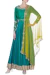 Buy_Priyanka Jain_Green Embroidered Anarkali Set For Women_at_Aza_Fashions