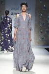 Buy_Payal Pratap_Blue Cold Shoulder Maxi Dress  _at_Aza_Fashions