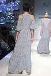 Shop_Payal Pratap_Blue Cold Shoulder Maxi Dress  _at_Aza_Fashions