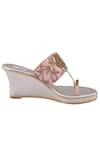 Shop_Fuchsia_Pink Embellished Bridal Wedges_at_Aza_Fashions