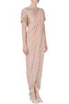 Chhavvi Aggarwal_Beige Draped Saree With Pants And Blouse_Online_at_Aza_Fashions