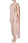Buy_Chhavvi Aggarwal_Beige Draped Saree With Pants And Blouse_Online_at_Aza_Fashions