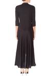 Shop_Manasi Sengupta_Black Cotton Solid Mandarin Collar Layered Kurta  _at_Aza_Fashions