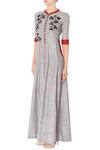 Buy_Manasi Sengupta_Grey Embroidered Maxi Dress For Women_Online_at_Aza_Fashions