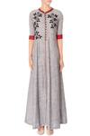 Shop_Manasi Sengupta_Grey Embroidered Maxi Dress For Women_Online_at_Aza_Fashions