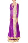 Buy_Priyanka Singh_Purple Embroidered Anarkali With Dupatta  _Online_at_Aza_Fashions