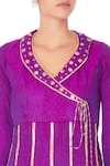 Priyanka Singh_Purple Embroidered Anarkali With Dupatta  _at_Aza_Fashions
