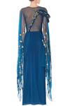 Shop_Priyanka Singh_Blue Crepe Silk Embroidered Zari And Cut Dana Embellished Saree Gown For Women_at_Aza_Fashions
