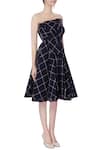 Neha Gursahani_Black Checkered Bandeau Dress _Online_at_Aza_Fashions