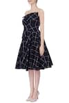 Buy_Neha Gursahani_Black Checkered Bandeau Dress _Online_at_Aza_Fashions