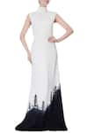 Buy_Bloni_White High Neck Gown_at_Aza_Fashions