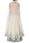 Shop_Incheetape_Off White Organza Silk Layered Shy Ivory Cape With Lehenga And Blouse _at_Aza_Fashions