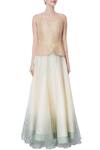 Shop_Incheetape_Off White Organza Silk Layered Shy Ivory Cape With Lehenga And Blouse _Online_at_Aza_Fashions
