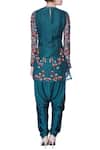 Shop_Incheetape_Blue Teal Resham And Zardozi Embroidered Kurta Set _at_Aza_Fashions
