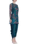 Incheetape_Blue Teal Resham And Zardozi Embroidered Kurta Set _Online_at_Aza_Fashions