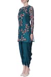 Buy_Incheetape_Blue Teal Resham And Zardozi Embroidered Kurta Set _Online_at_Aza_Fashions