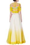 Shop_Incheetape_White Organza Embroidered Sequin And Yellow Floral Lehenga & Blouse For Women_at_Aza_Fashions
