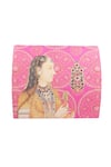 Puneet Gupta_Pink Printed Silk Maharani Vanity Trunk _Online_at_Aza_Fashions