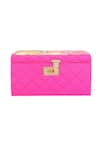 Shop_Puneet Gupta_Pink Printed Silk Maharani Vanity Trunk _at_Aza_Fashions